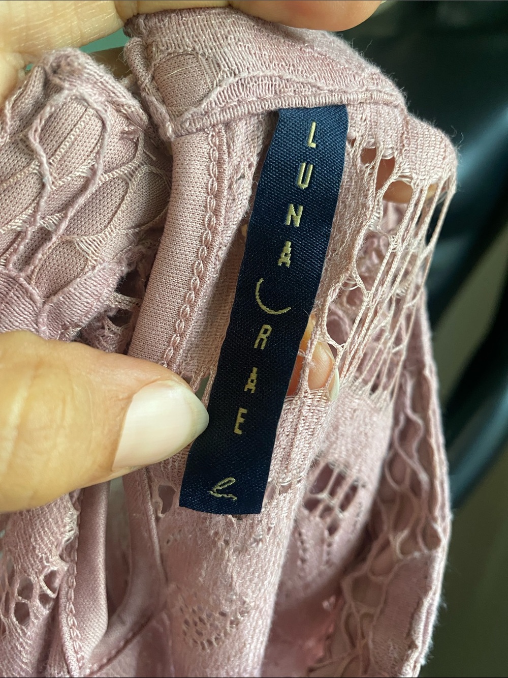 Luna Rae High-Neck Lace Blouse in Pink Dusty Rose - Picture 10 of 11